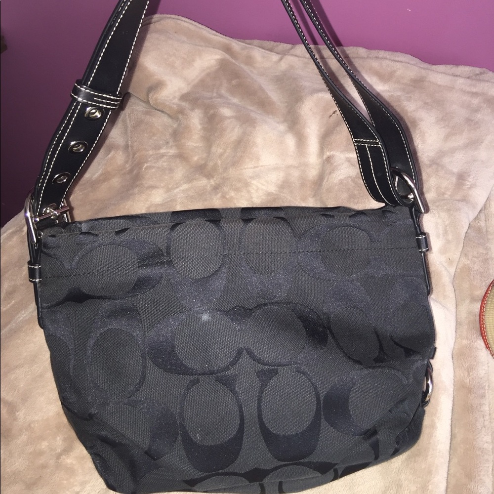 Black Coach Signature Fabric Bag